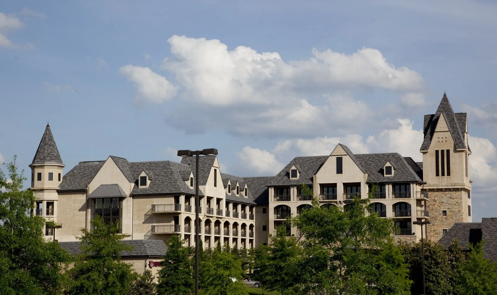 The Renaissance Ross Bridge resort hotel rises above the trees in Hoover's Ross Bridge community.